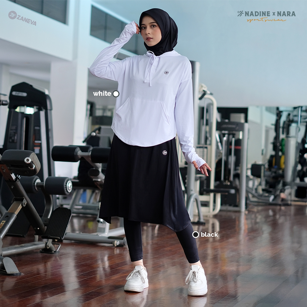 ZANEVA SPORTWEAR - Nara Leging Rok + Nadine Top Set Baju Olahraga Muslimah Sportwear Hijab