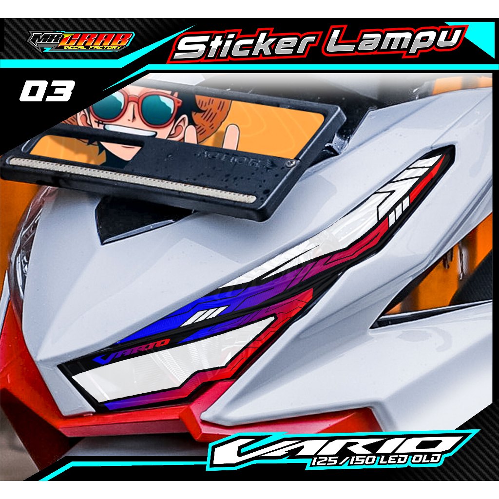 03 STICKER TRANSPARAN LAMPU ALIS VARIO 125/150 LED OLD - STICKER UV TRANSPARAN LAMPU ALIS VARIO 125/