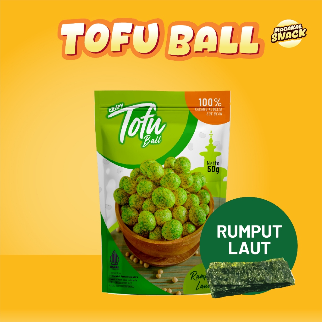 

Macakal-Tofu Ball Rasa Rumput Laut 50g I Keripik Tahu Bulat Kering Mini Kemasan Premium