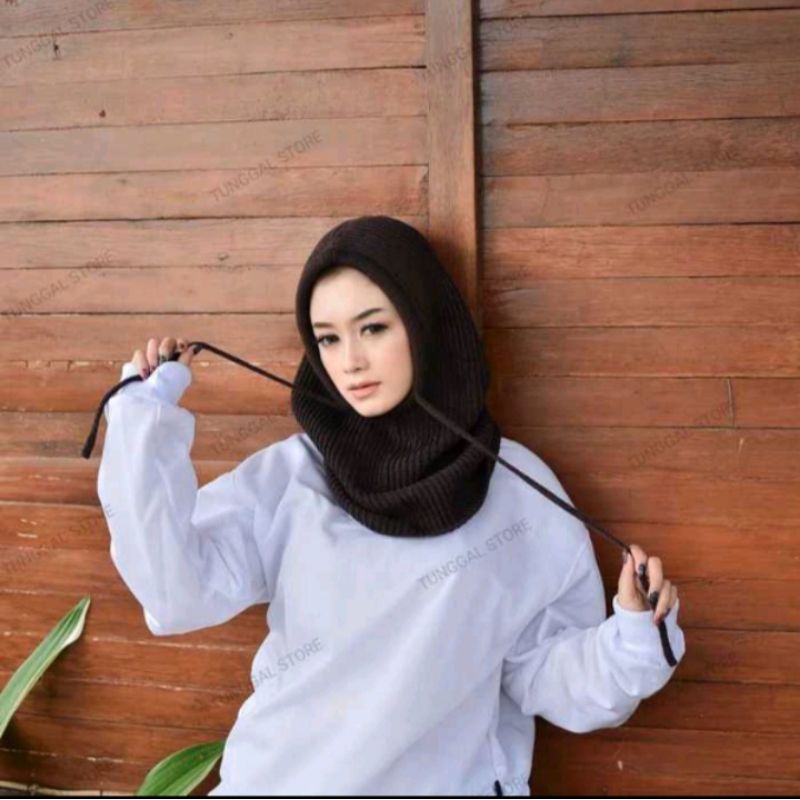 KUPLUK HIJAB RAJUT/BALAKLAVA/KUPLUK RAJUT TREND/HIJAB KEKINIAN TERBARU