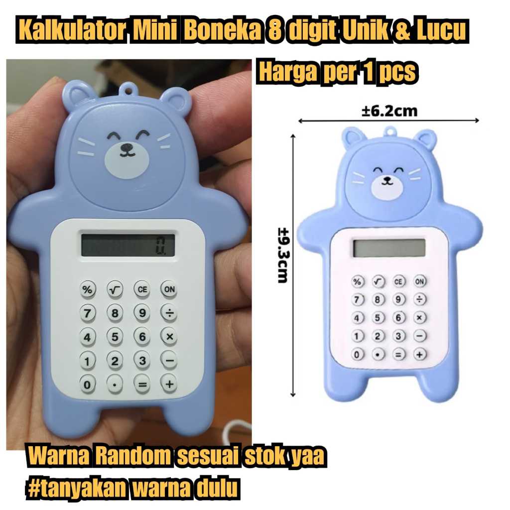 

kakulator kecil lucu Kalkulator Boneka Mini 8 digit unik alat hitung digital