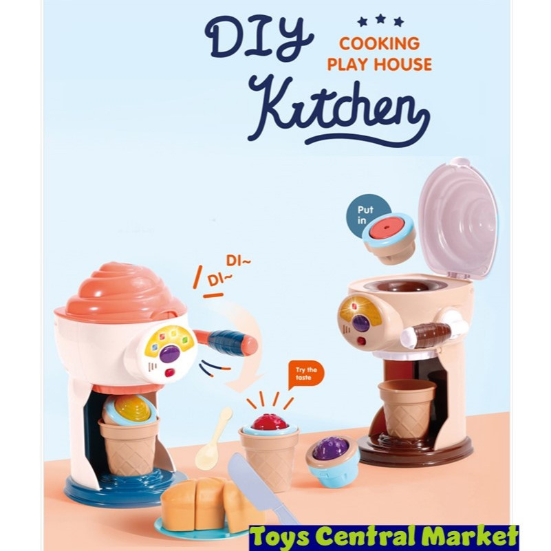 Mainan DIY kitchen mesin pembuat ice cream, mainan masakan anak mesin es krim, mainan edukasi