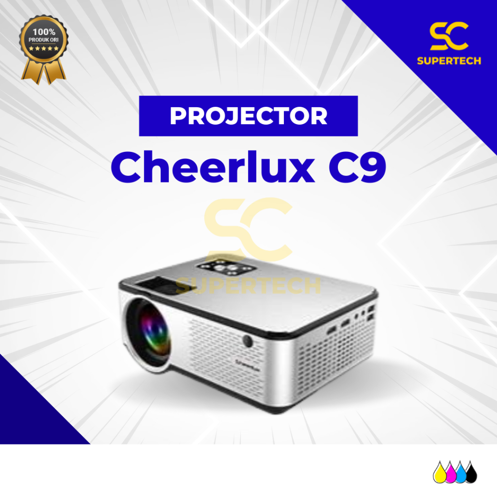 Projektor Cheerlux Proyektor C9 Android Wifi Smart 2800 Lumens | Projector C 9 Android Wifi Proyecto