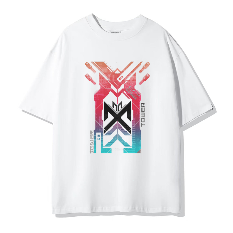 Kaos Pria Oversize Putih/ T - shirt Kaos/ Kaos Motif Robotik Futuristik/ Kaos Katun 100%/ Kaos Desai
