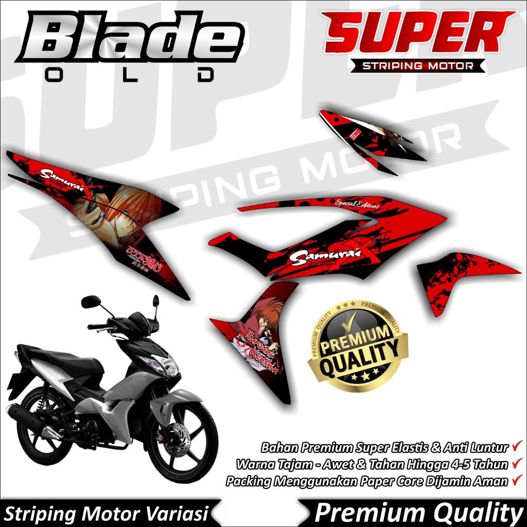Stiker Blade Old Anti Luntur keren Striping Blade Old Striping Honda Blade Old Samurai
