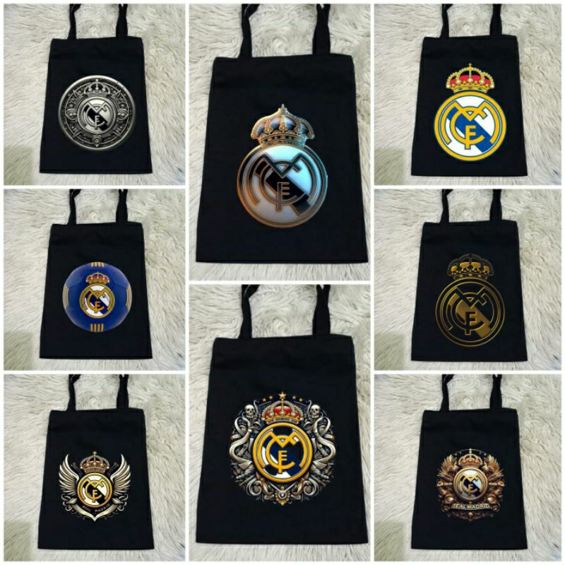 Tote Bag Bola Real Madrid/Tas Laptop/Tas Sekolah/Tas Belanja#Baby Canvas Bola Real Madrid#