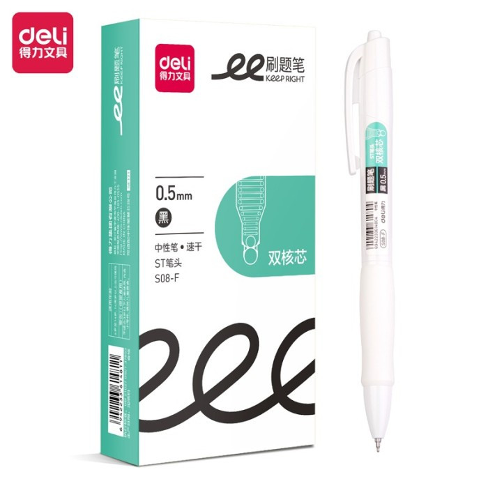 

DELI - PULPEN GEL / PEN / PENA DELI S08-F GEL 0.5MM BLACK COVER WHITE