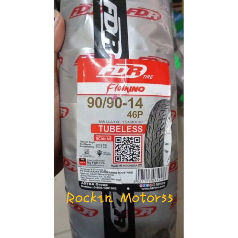 Ready COD Ban Baru Tubeless FDR Flemino ORIGINAL (80/90-14, 90/90-14) for beat, vario, scoopy ring 1