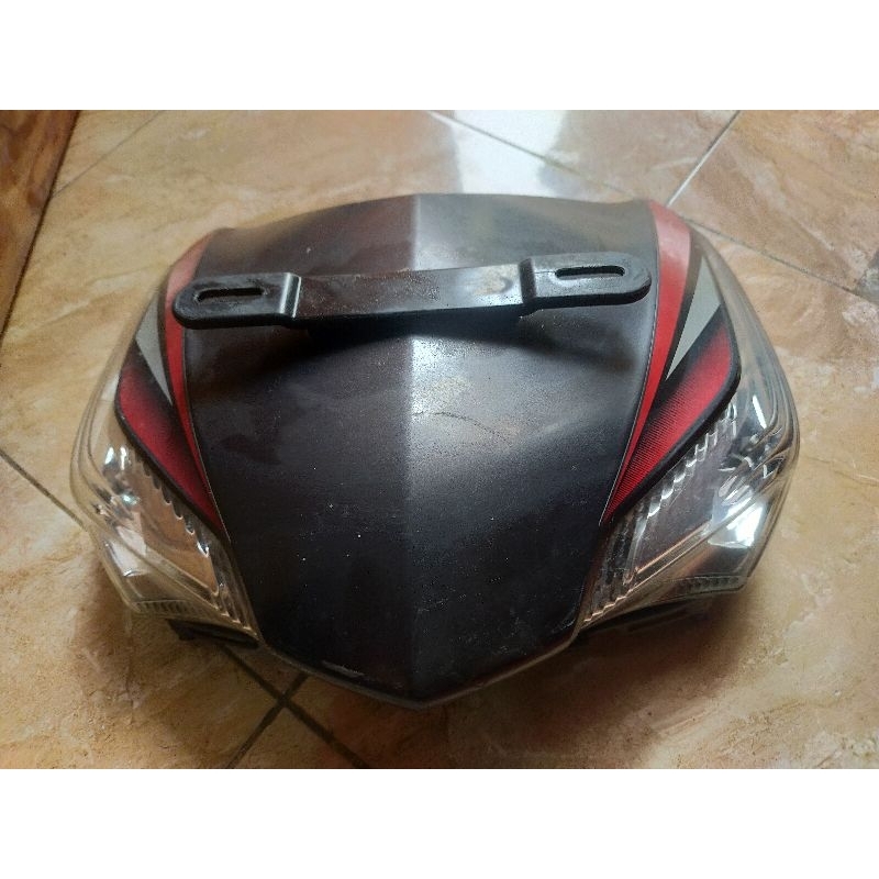 cover tameng dada dasi depan set lampu sein kanan kiri Honda supra x 125 helm in original