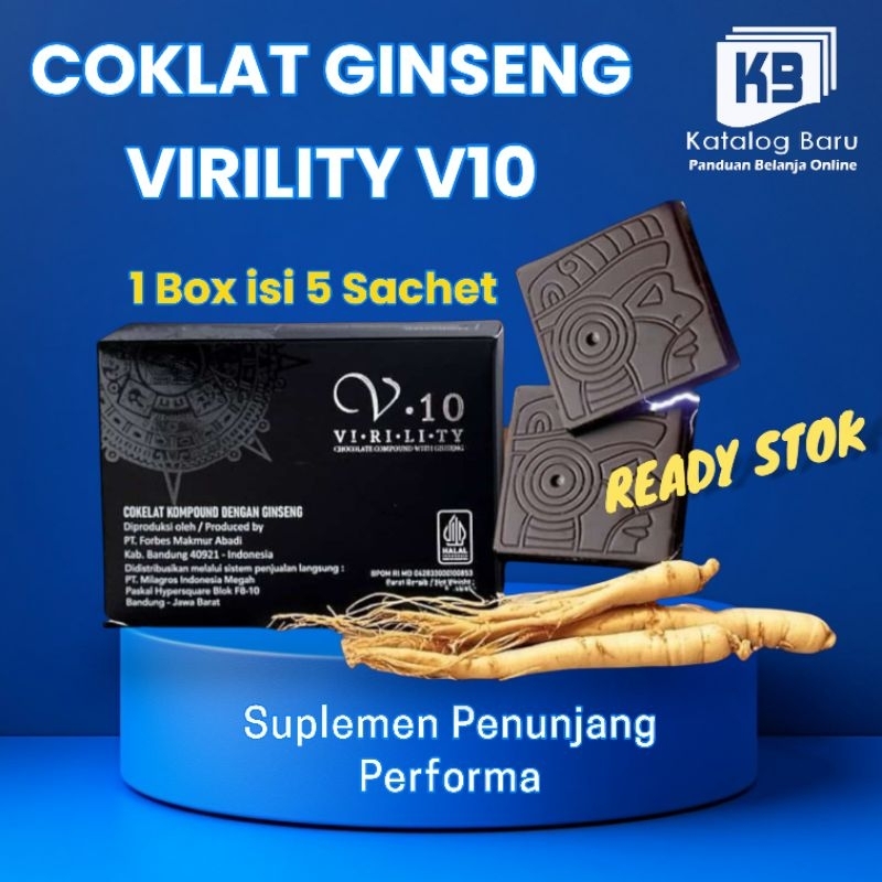 

Coklat Ginseng Virility V.10 Untuk Pria Praktis Langsung Di makan 1 Box isi 5 Sachet
