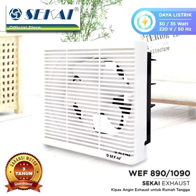 Exhaust Fan Dinding 8 Inch SEKAI WEF-890, Angin Keluar dan Masuk
