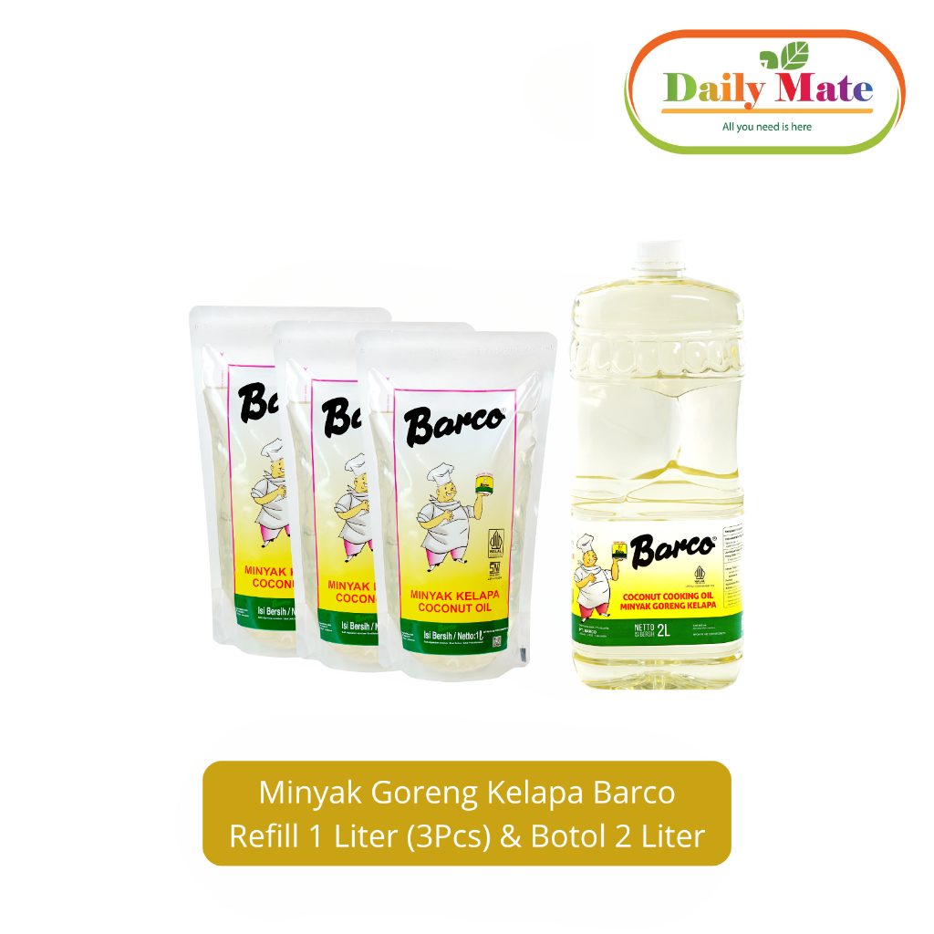 

Paket Minyak Goreng Kelapa Barco Refill 1 Liter (3Pcs) & Botol 2 Liter