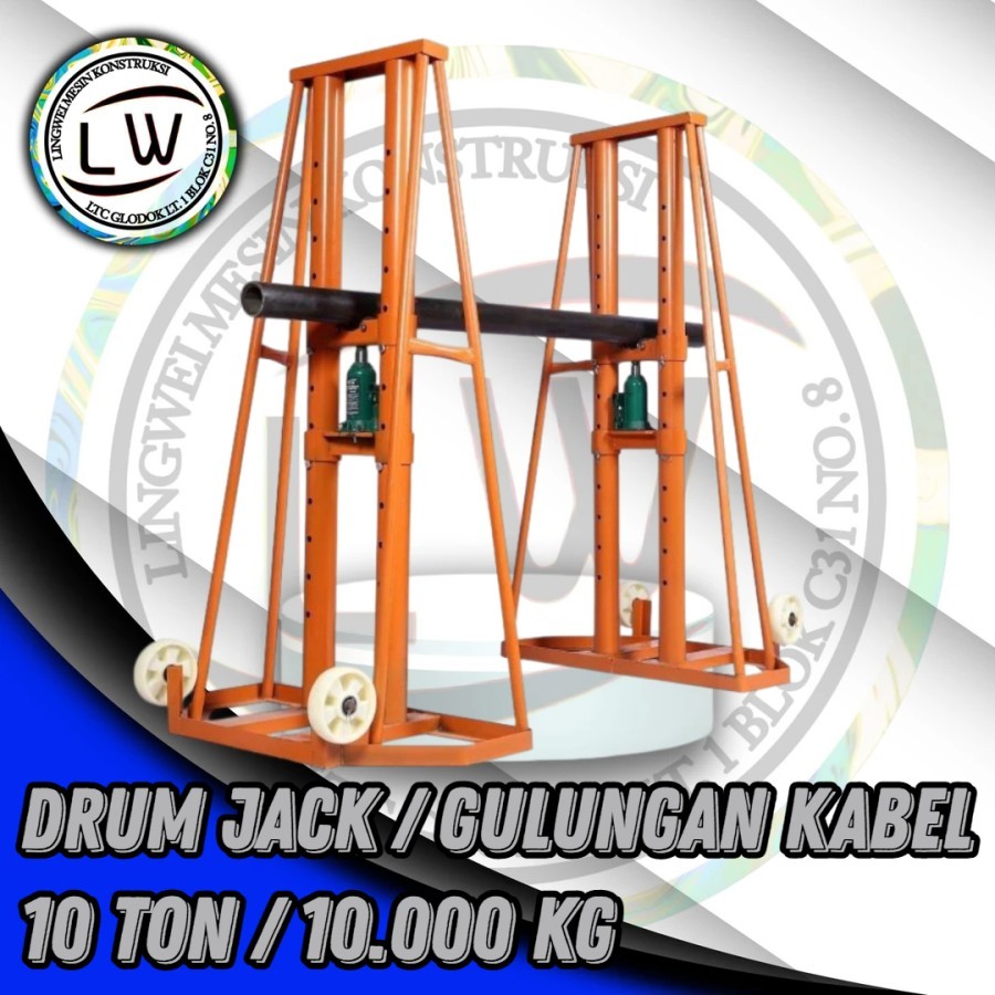 DRUM JACK 10 TON / GULUNGAN KABEL 10 TON / DUDUKAN KABEL 10 TON / CABLE ROLLER 10 TON