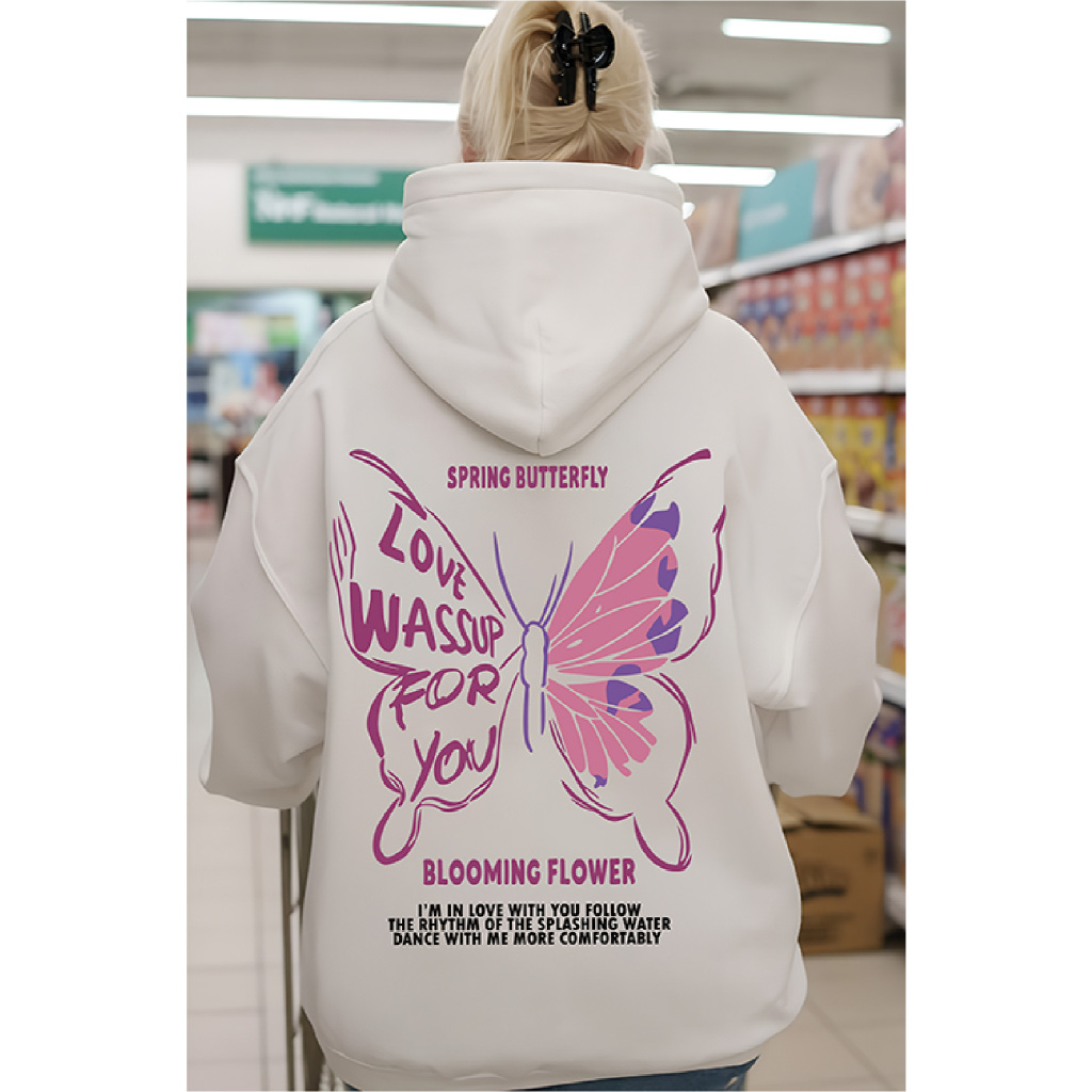 FENJACK Hoodie Jumper SPRING BUTTERFLY (Sablon) M -XXL (Pria & Wanita)