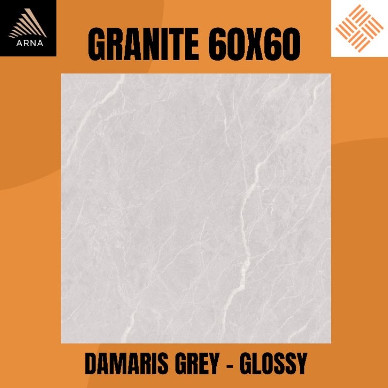 GRANITE LANTAI 60X60 DAMARIS GREY KW1 | GLOSSY | ARNA
