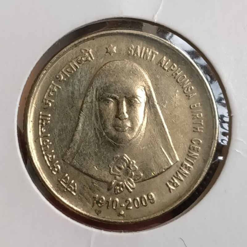 Kolesi Koin India 5 Rupee 2009 Saint Alphonsa