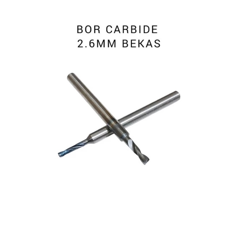 drill carbide mata bor carbide 2.6mm mata bor tembus baja 2.6mm carbide bekas