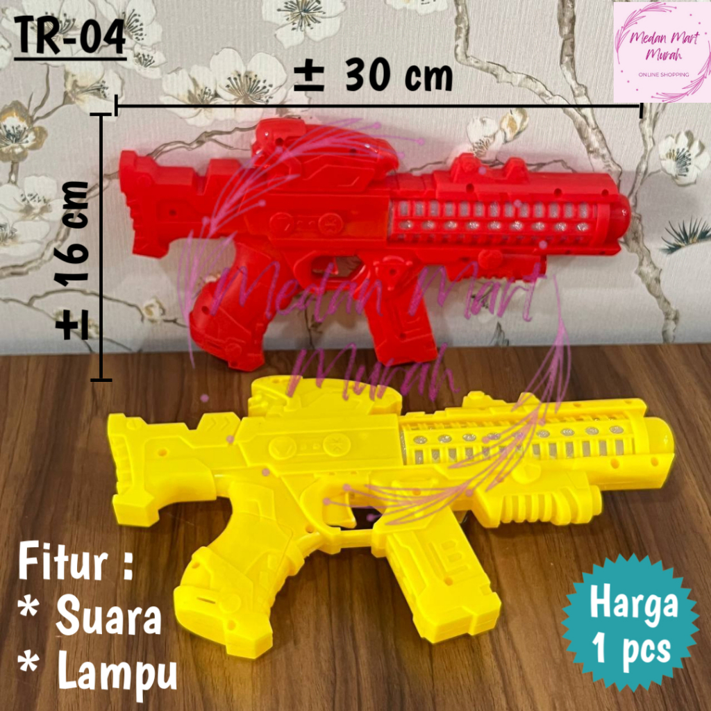 Mainan Tembak Baterai Lampu Bersuara / Mainan Tembak Tembakan Baterai / Mainan Tembak Anak
