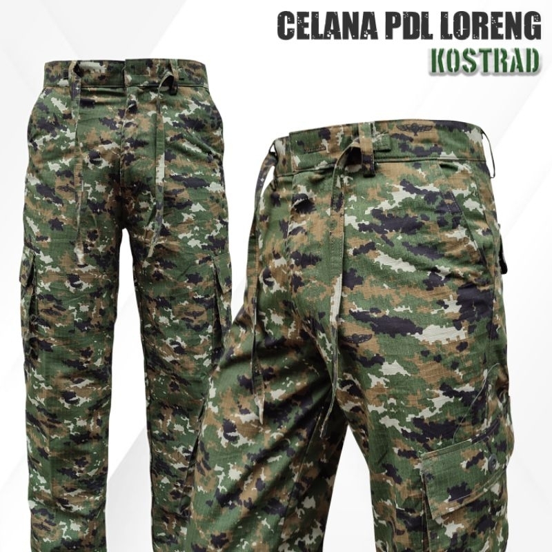celana pdl loreng kostrad // celana pdl // celana panjang loreng kostrad