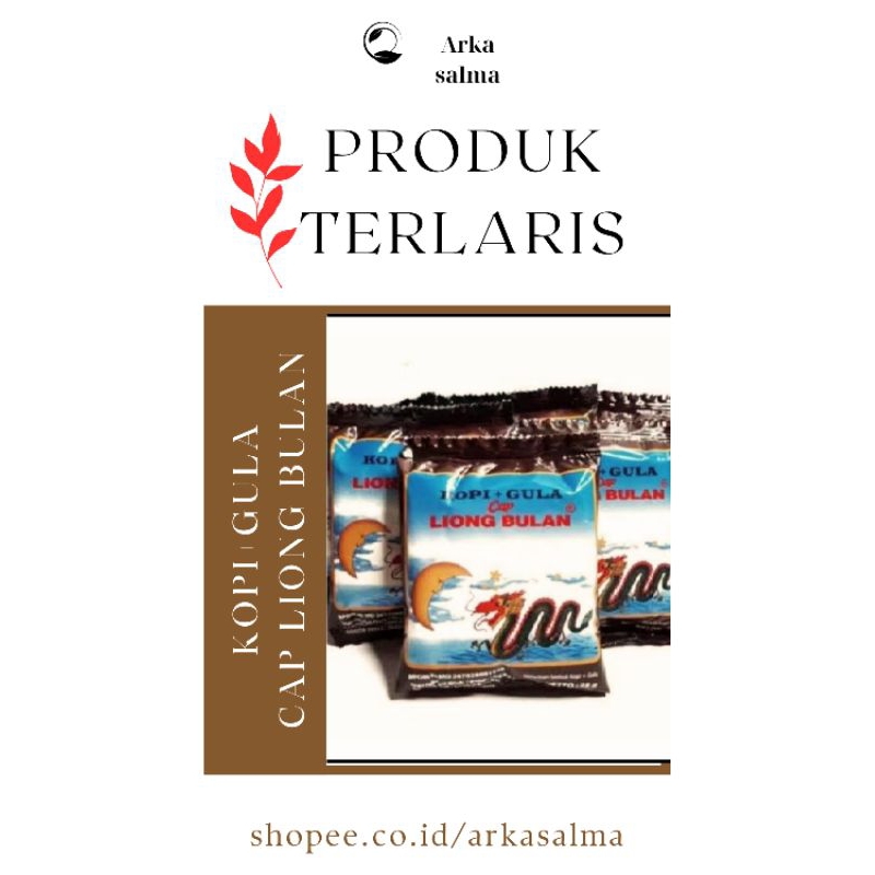

Kopi liong bulan plus gula isi 20 sachet 28 gram