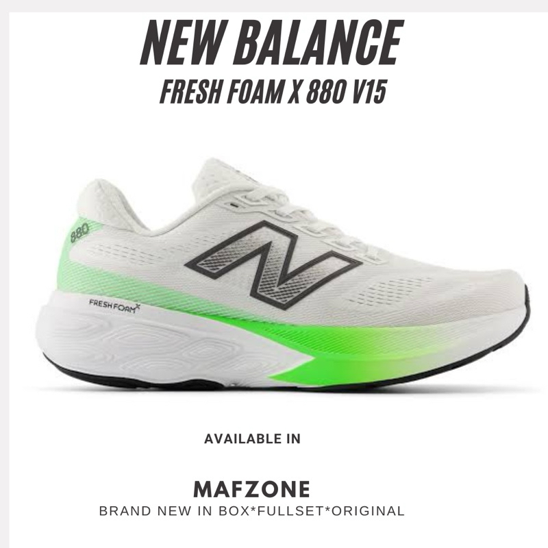 New Balance Fresh Foam X 880 V15 Mens Running White/Green ORIGINAL