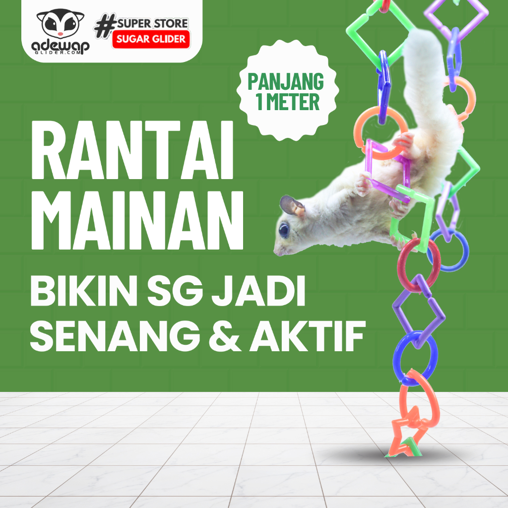 ADEWAP GLIDER Rantai Mainan Plastik Geometri Aksesoris Kandang Sugar Glider