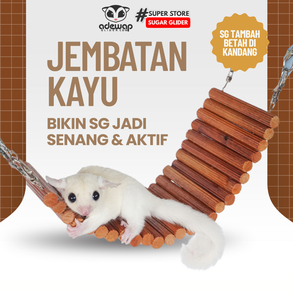 ADEWAP GLIDER Mainan Jembatan Kayu Sugar Glider