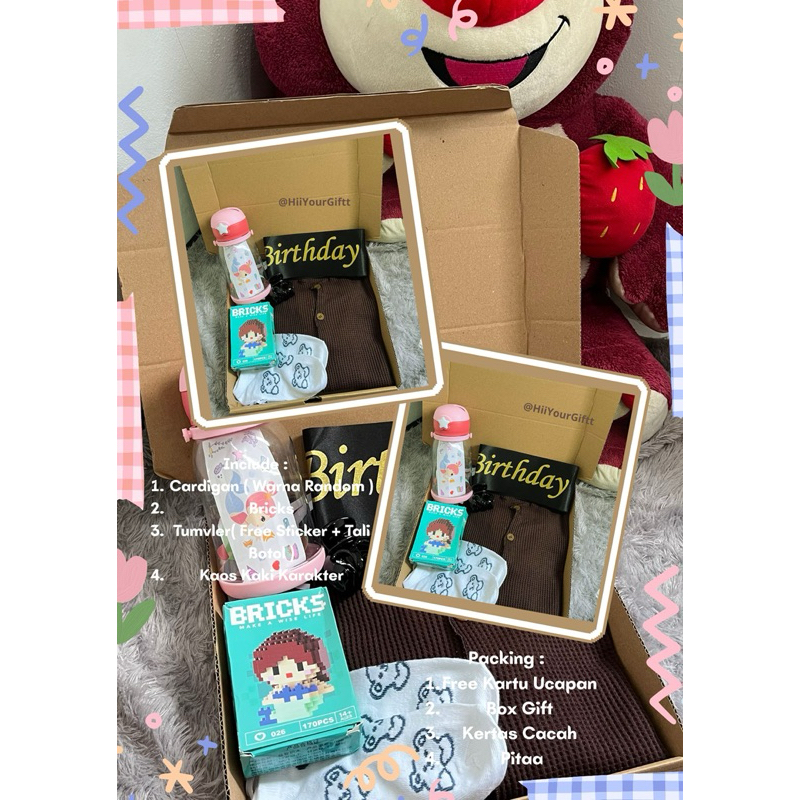 

Gift Boxx Lucu / Hampers Gift Box / Kado Ulang Tahun cewe / Kado wisuda / Kado Cardigan Lucu / Gift box Lucu / Kado Pacarr [[Hii Your Gift]]