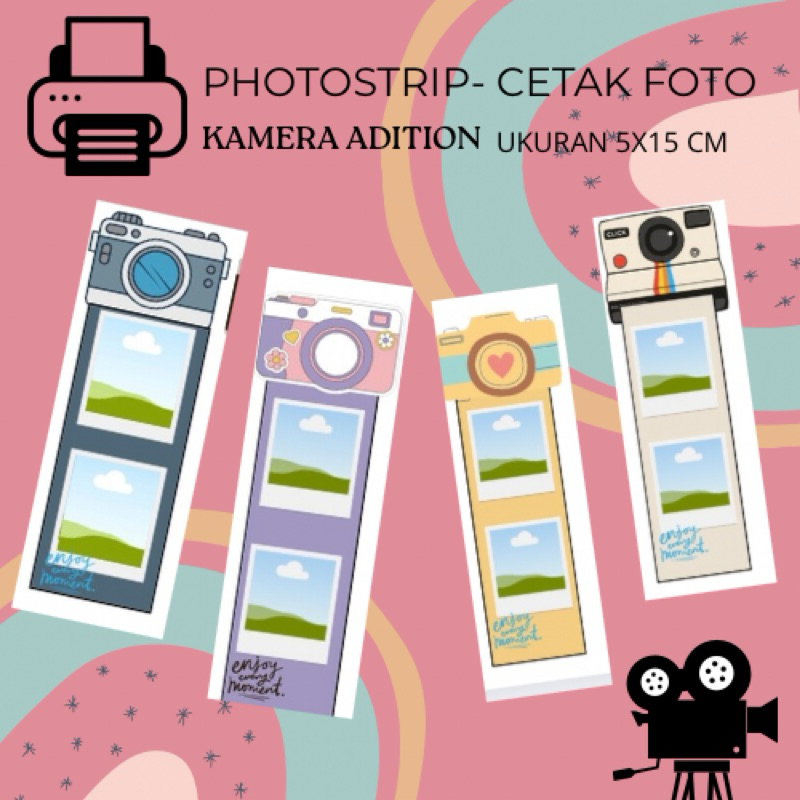 Custom Photo Strip Standar (15x5cm) I Cetak Foto Selfie Photobooth Polaroid Lucu Aesthetic Template