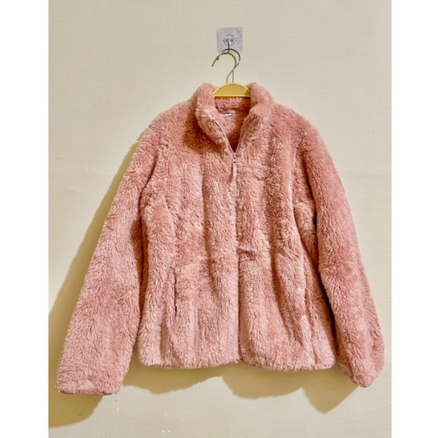 jaket bulu uniqlo anak preloved size 140