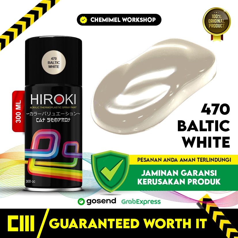 Hiroki Cat Semprot Baltic White 470 warna Putih Tulang Cat Pilok Semi Putih