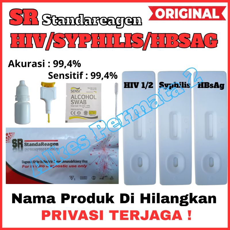 Paket 3 Test HIV Syphilis HBsAg Test - Paket 3 Test Pemeriksaan SR StandaReagen