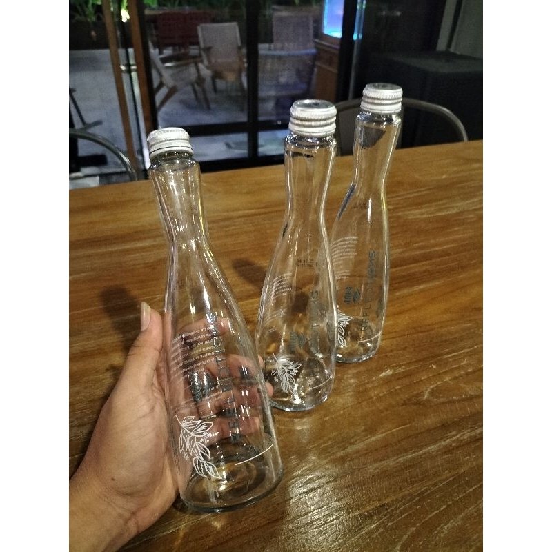 BOTOL KACA AQUA REFLECTION 380 ML KOSONG UNTUK HIASAN VAS BUNGA TANAMAN GELAS TEMPAT IKAN KECIL