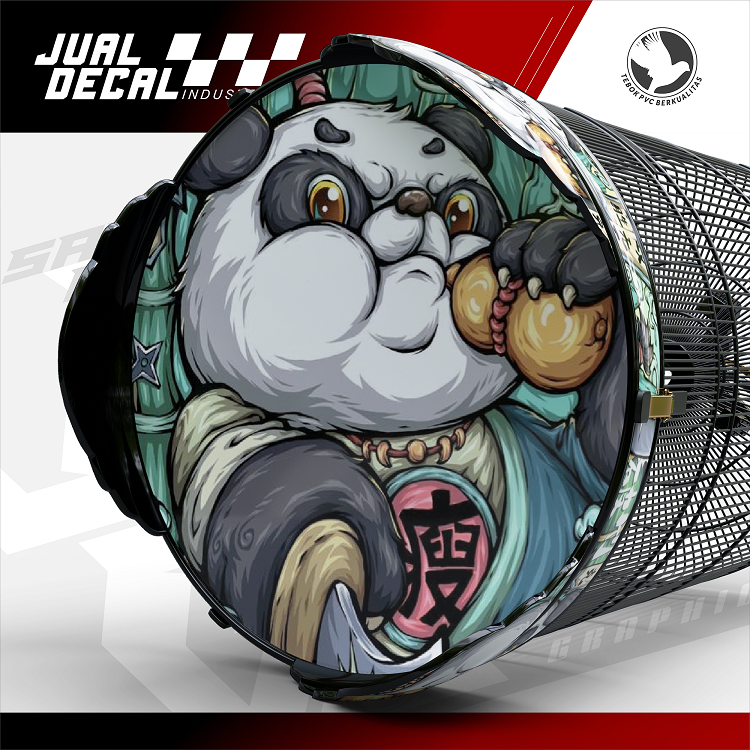 Stiker Tebok Murai Batu Vinyl Anti Air Motif Panda Decal Sangkar Murai Variasi