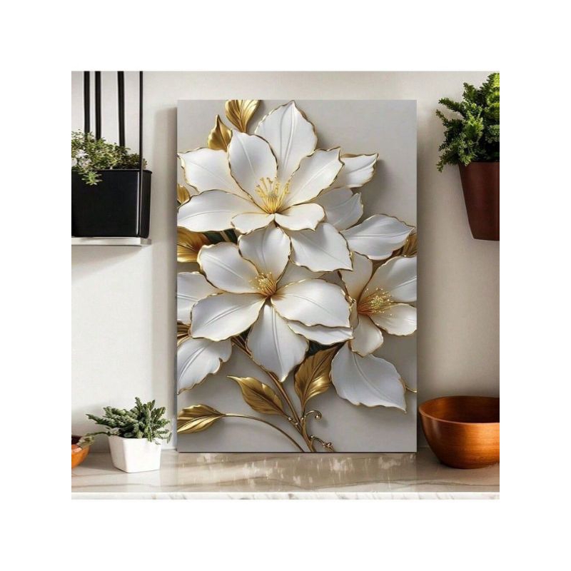 lukisan dinding lukisan bunga mawar mekar moderens