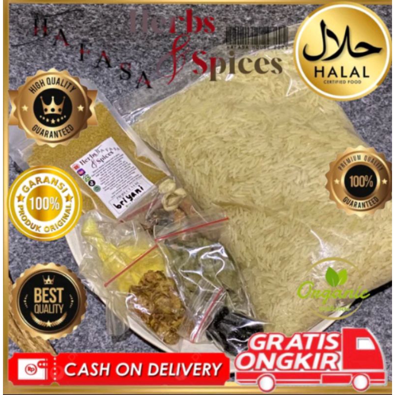 

Beras Basmati. india 1kg + Bumbu Nasi kebuli original komplit + minyak Samin