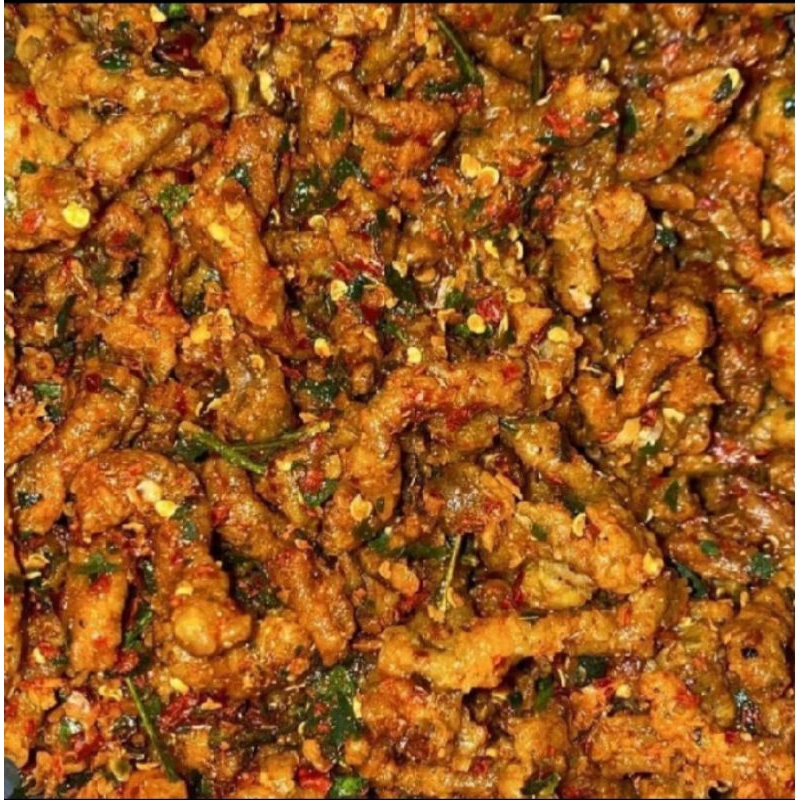 

Kemasan 1 kg kripik usus pedas daun jeruk grosir kripik usus murah