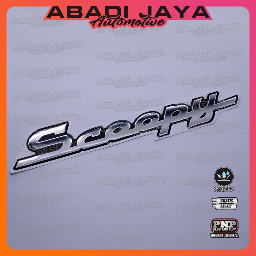 Emblem timbul honda scoopy latin / emblem scoopy fi / emblem scoopy titanium