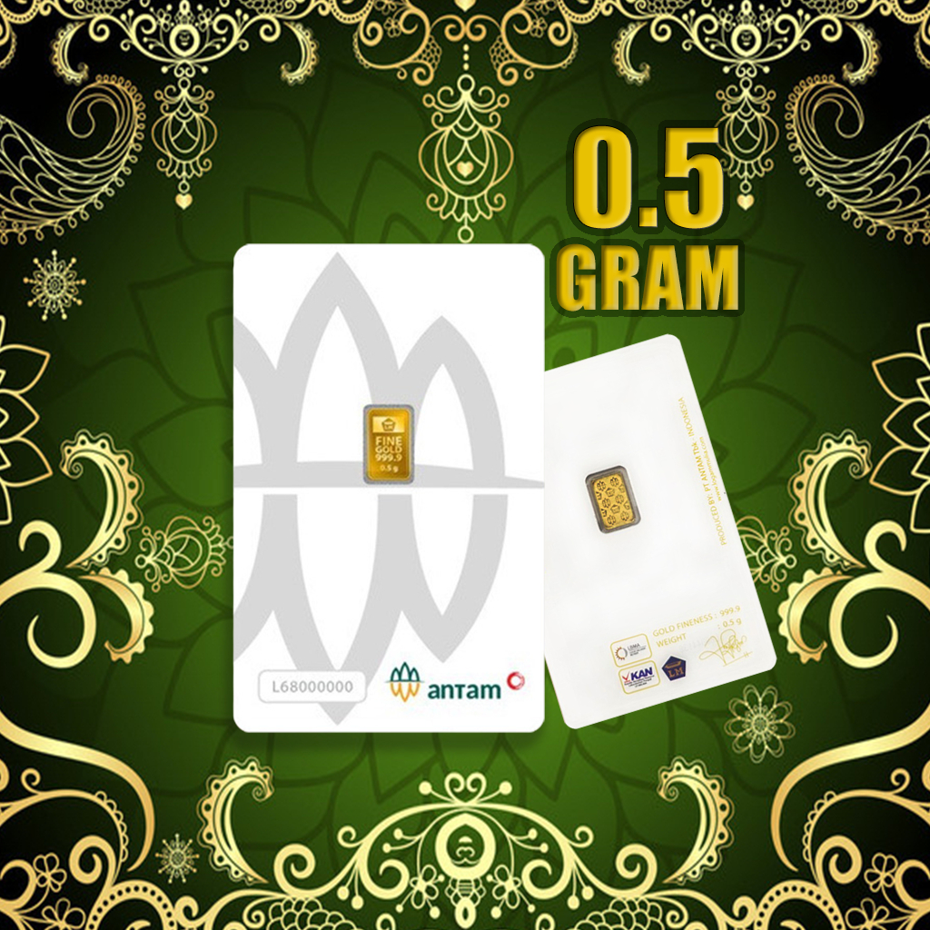 Emas Batangan 0.5 Gram 24K – Sertifikat ANTAM GOLD 0.25gr antam LM