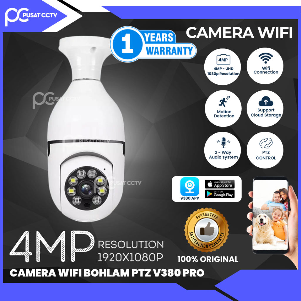 Camera CCTV Bohlam WiFi | Bisa Lihat Lewat HP Malam Tetap Jelas & Bisa Ikuti Gerakan CAMERA CCTV WIF