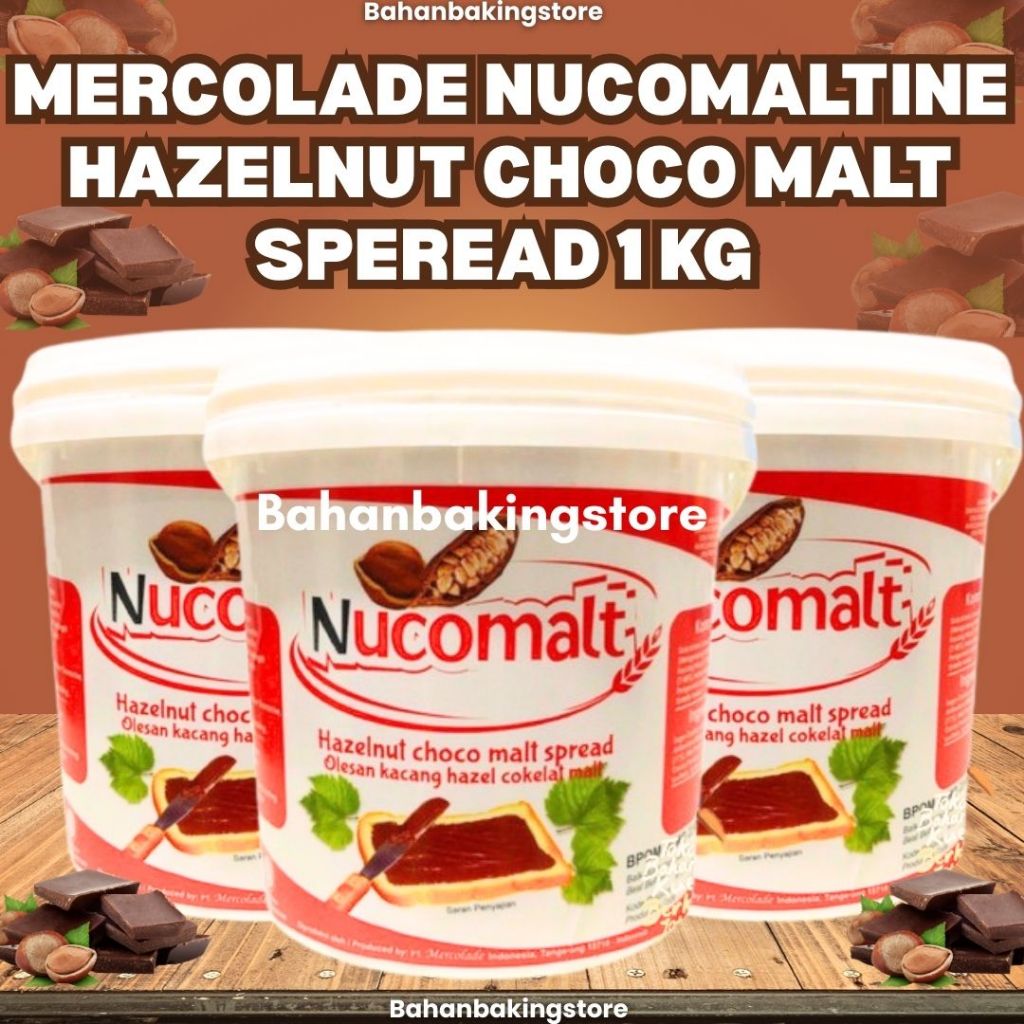 

MERCOLADE NUCOMALTINE HAZELNUT CHOCO MALT SPREAD 1 KG | OLESAN SELAI KACANG HAZEL COKELAT MALT 1KG | TOPPING COKELAT UNTUK ROTI DAN KUE