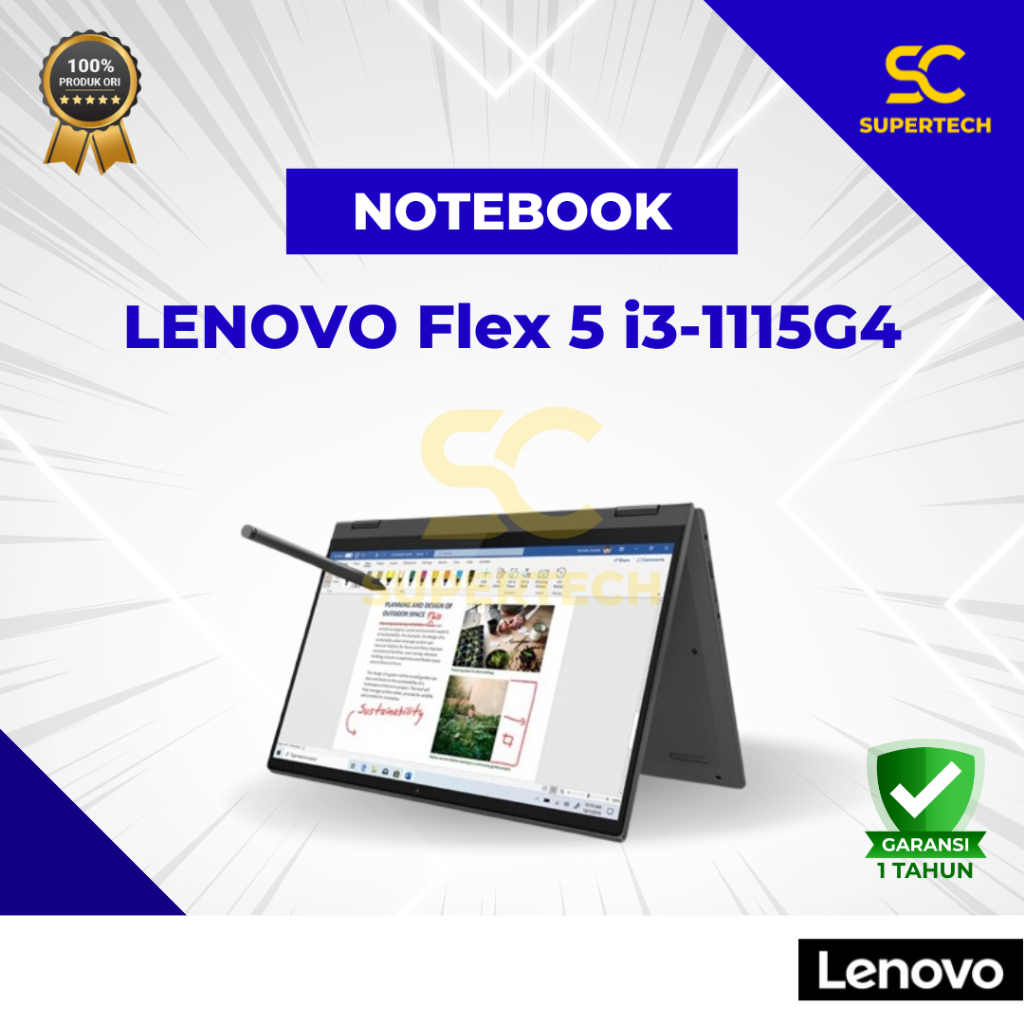 NOTEBOOK Lenovo Flex 5 i3-1115G4 4GB 512ssd 14FHD W11