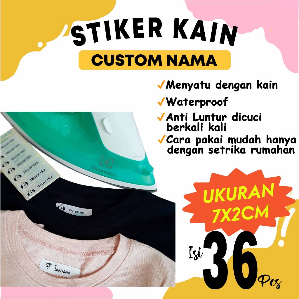 

Stiker Nama Baju | Stiker Kain | Stiker Baju Setrika | Stiker Label Nama Setrika | Stiker Nama DTF | Stiker Font nama 1pack isi 36pc