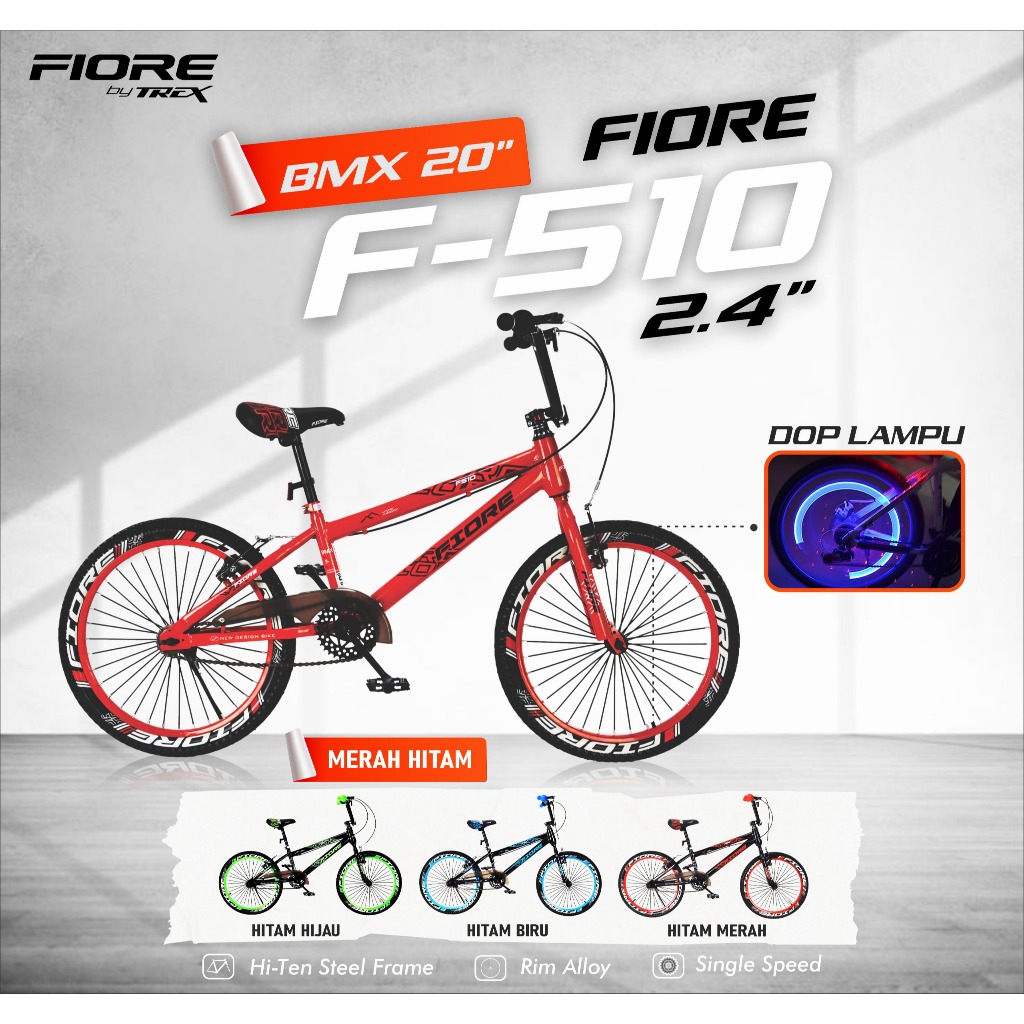 Sepeda Anak FIORE BMX 20 F510 Ban Besar 2.4 + Dop Lampu by Trex
