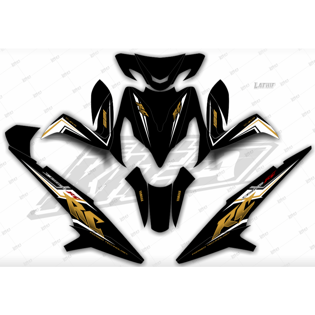 DEKAL STIKER XEON RC Decal Sticker Xeon RC Custom PUTIH UNGU MINIMALIS