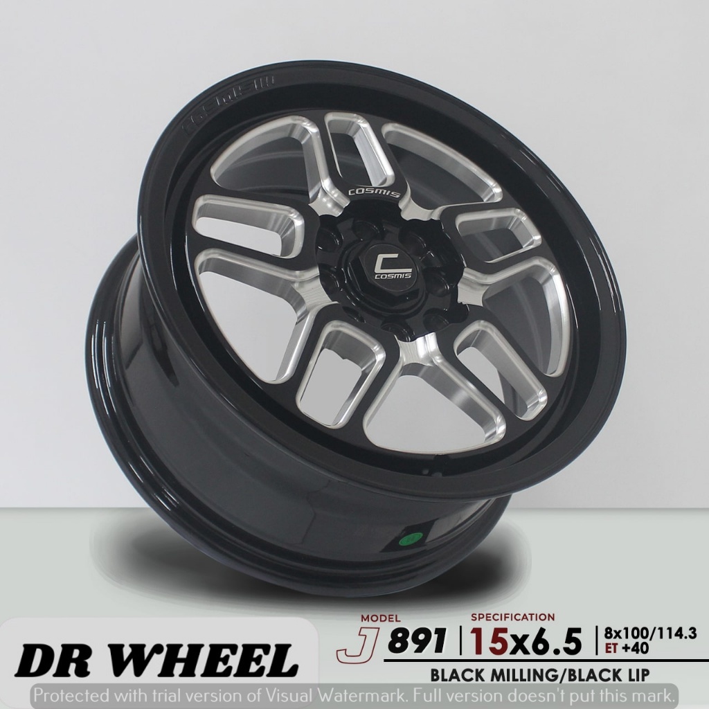 Velg mobil model terbaru jf luxury ring 15 lebar 65 warna black milling