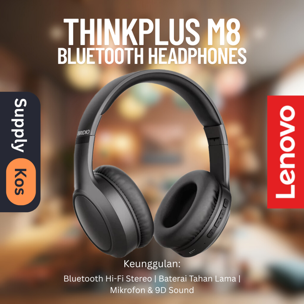 Lenovo M8 | Headphone Bluetooth | Headphone Gaming | Headphone bass | Headphone suara kencang bass