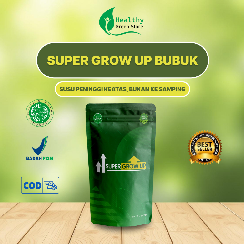 

SUPER GROW UP – Susu Peninggi Badan dengan Kalsium & Zinc untuk Anak, Remaja, dan Dewasa, Terdaftar BPOM & Halal MUI