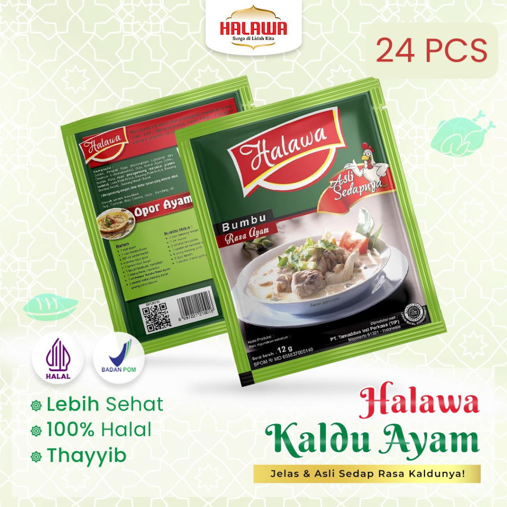 

Halawa Bumbu Masak Kaldu Ayam 24 PCS | Kaldu Ayam Sehat | Bumbu Dapur Rasa Ayam Mpasi Sehat