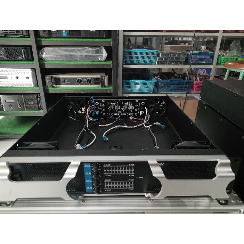 Box power amplifier 2U 4 Chenel Komplit Aksesoris copotan power BU pabrikan